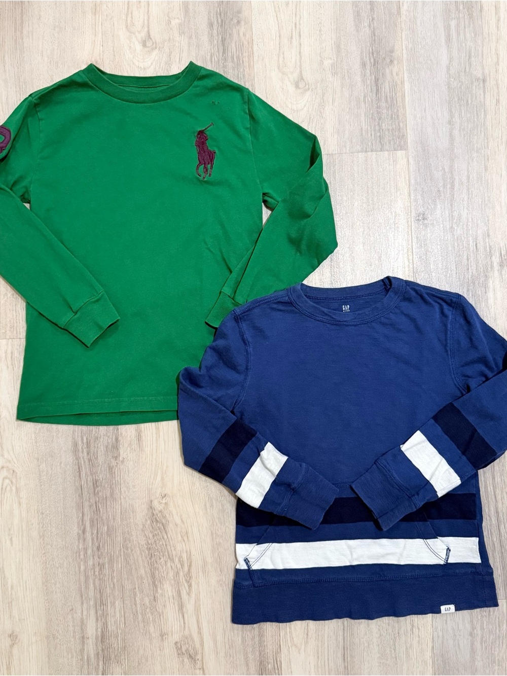 Polo by Ralph Lauren Green Long-Sleeve Shirt + GAP Navy Stripe Bundle
